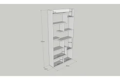 Keralia Bokhylla 90x22 cm 5 Hyllor