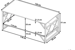 Kindertofte Soffbord 120 cm med Förvaring Hylla