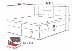 Kintore Kontinentalsäng 160x200 cm