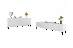 Kintore Möbelset För Vardagsrum White