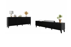 Kintore Möbelset För Vardagsrum Black