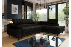 Kintore 3-sits Hörnbäddsoffa Black