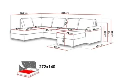 Kintore 4-sits Hörnbäddsoffa White