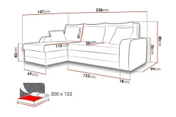 Kintore 3-sits Hörnbäddsoffa Brown