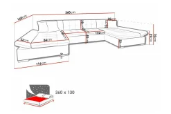 Kintore 4-sits Hörnbäddsoffa Dark yellow