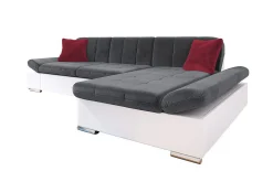Kintore 3-sits Hörnsoffa Dark Grey/White