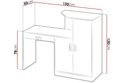 Klacksberg Skrivbord 150 cm med Förvaring Låda + Skåp