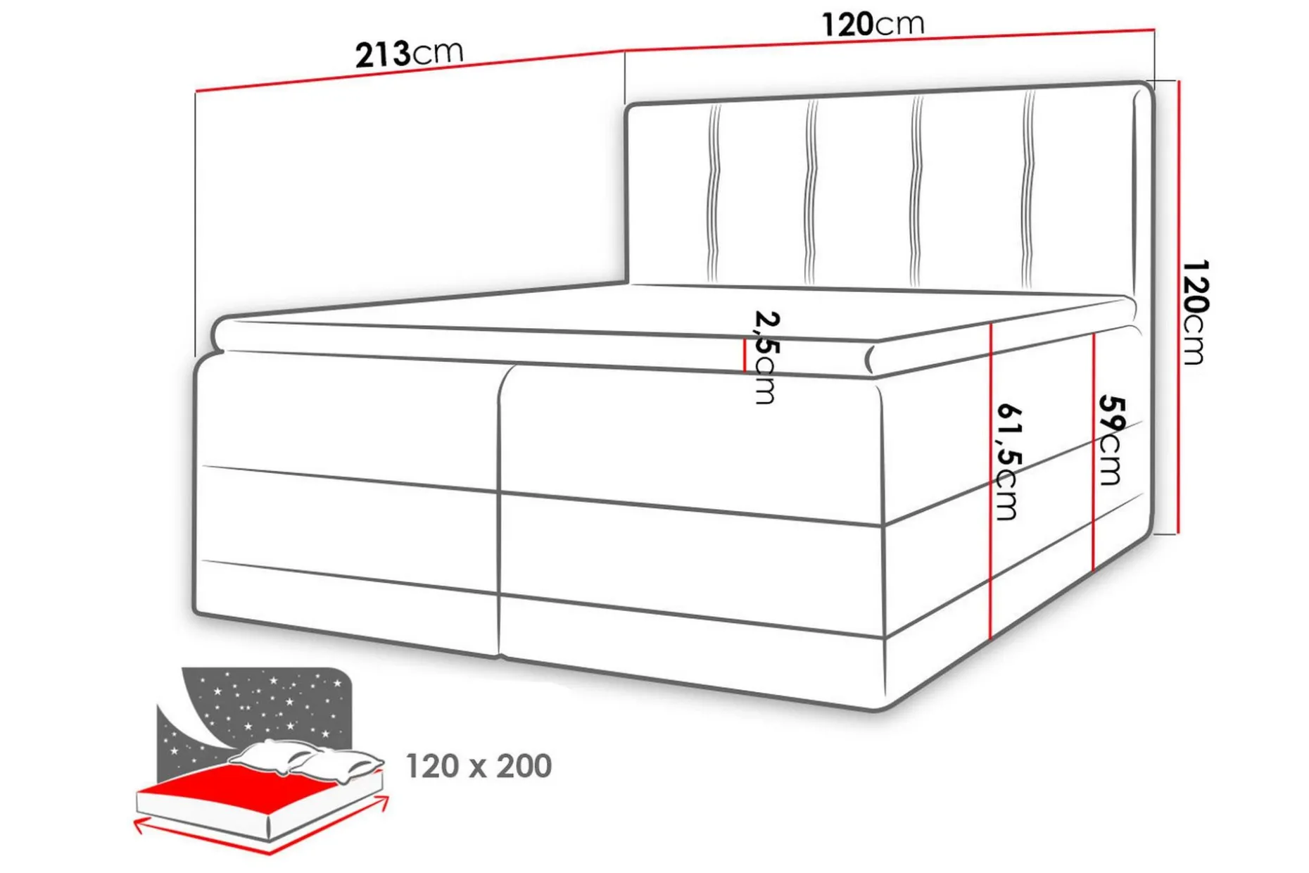 Knarrevik Kontinentalsäng 120x200 Brun