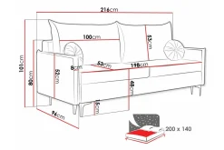 Knocklong 2-sits Bäddsoffa beige