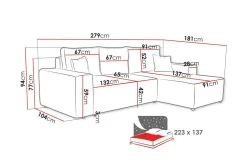 Knocklong 3-sits Hörnbäddsoffa