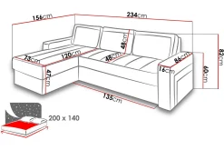 Kolder Divanbäddsoffa 234x156x82 cm
