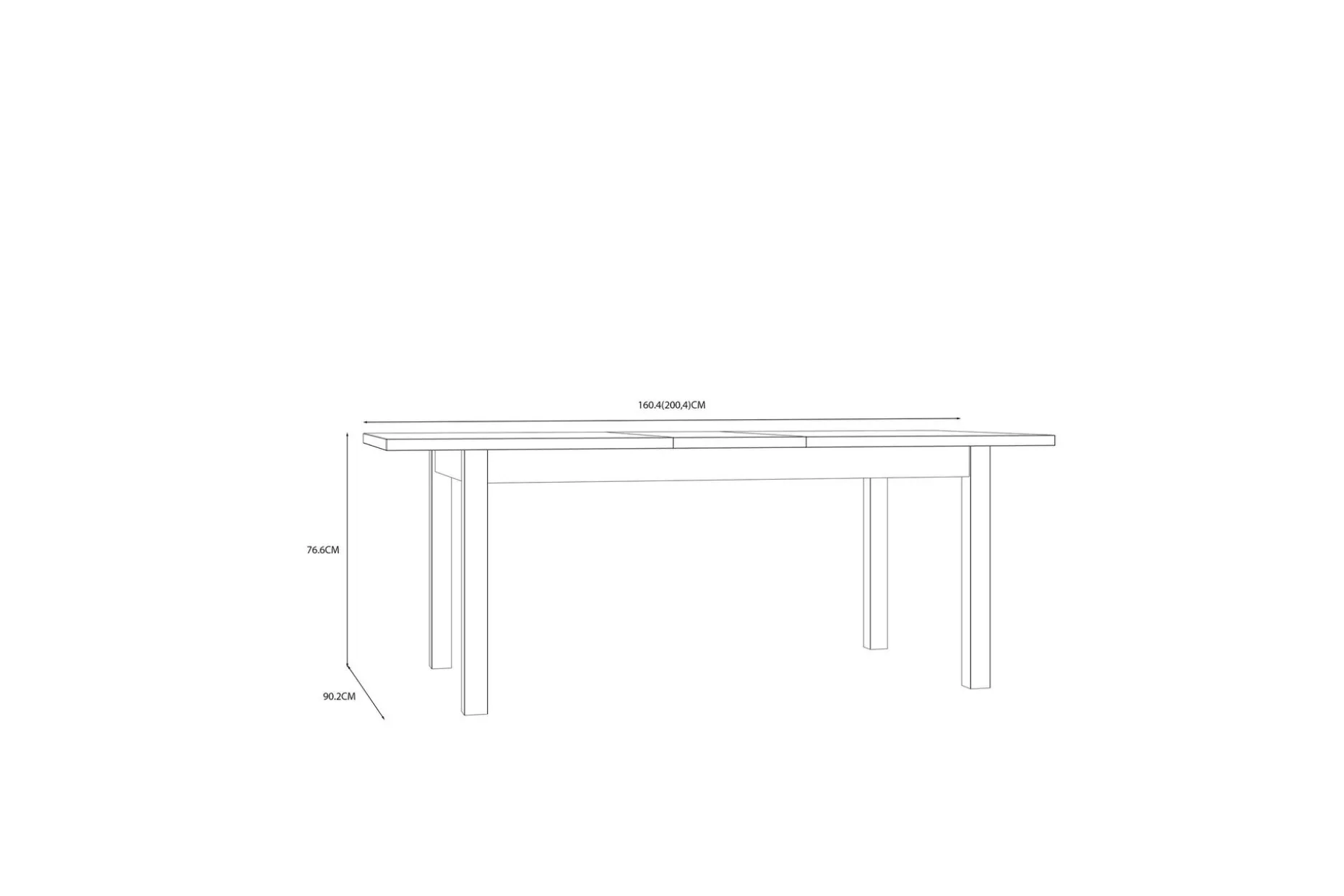 Konitsa Förlängningsbart Matbord 160 cm