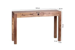 Konsolbord Wohnling massivt trä, 1 låda, lantlig stil Akacia