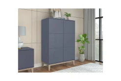Konsollbord Loft24 Högskåp Pelle Grå/Wotan Ek Grå