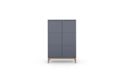 Konsollbord Loft24 Högskåp Pelle Grå/Wotan Ek Grå