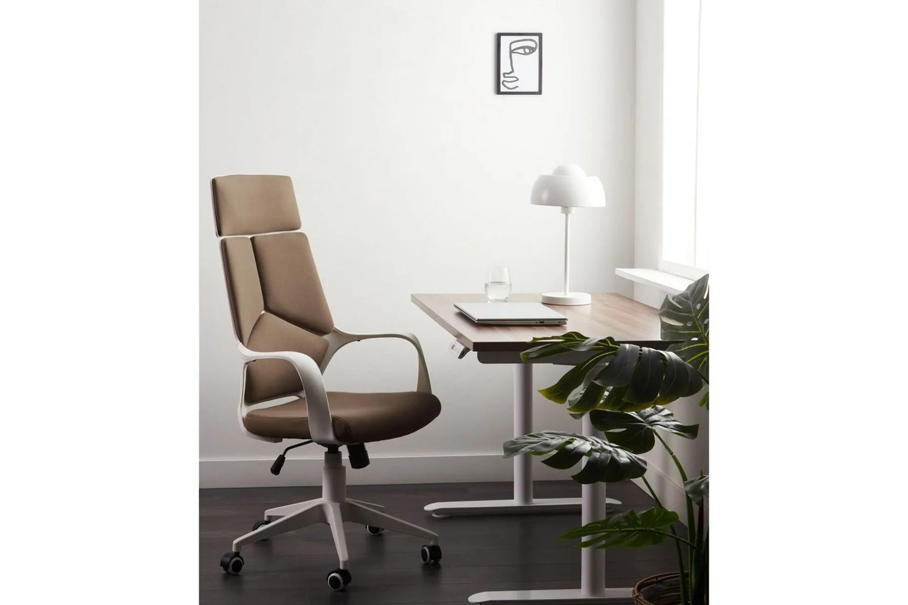 Kontorsstol Delight Brun/Vit