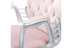 Kontorsstol med kristaller Princess Pastellrosa/Silver/Svart