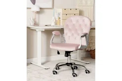 Kontorsstol med kristaller Princess Pastellrosa/Silver/Svart
