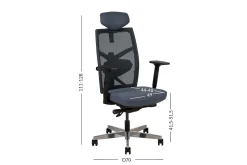 Kontorstol Tune 70x70xh111-128 cm Grå
