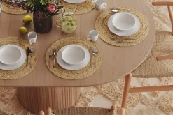 Kopparbo Ljust Runt Matbord 106 cm Förlängningsbart med illäggsskiva