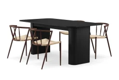 Kopparbo Matbord 180-240 cm Förlängningsbart med 4 Winston Matstolar