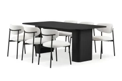 Kopparbo Matbord 200-260 cm Förlängningsbart med 6 Lucy Matstolar