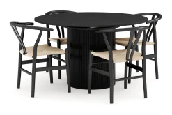 Kopparbo Matgrupp förlängningsbart 130-180 cm Rund med 4 Dastoori Matstol - 2220067-4,2229282-1
