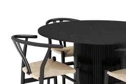Kopparbo Matgrupp förlängningsbart 130-180 cm Rund med 4 Dastoori Matstol - 2220067-4,2229282-1