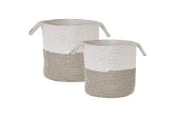 Korg Pazha set om 2 Beige, vit