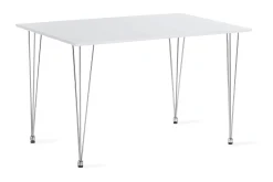 Kronblom Matbord 120 cm + 4 st Nibe stol grå med svarta ben