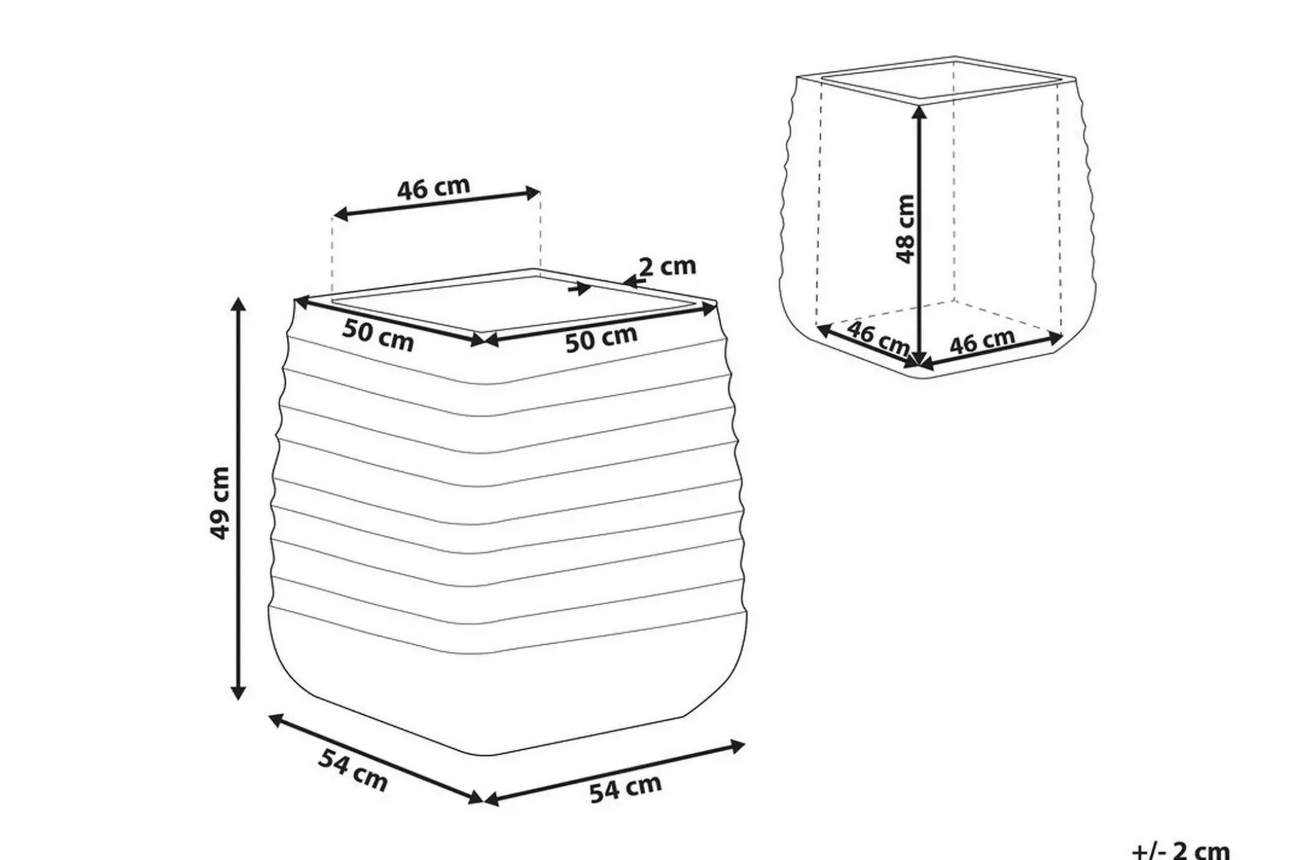 Kruka 50 x 50 x 49 cm svart PARIKIA