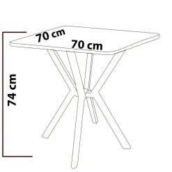 Krylor Matbord 70 cm Kvadratisk