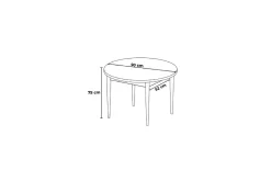 Kummer Matbord 90 cm Rund