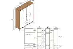 Kumsal Garderob 160 cm