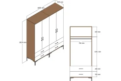 Kumsal Garderob 160 cm
