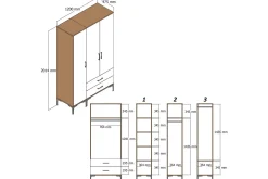 Kumsal Garderob 120 cm