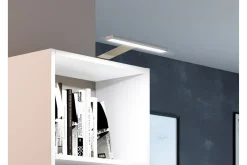Kylien Skrivbord 125 cm LED-belysning Förvaring Bokhylla Vit