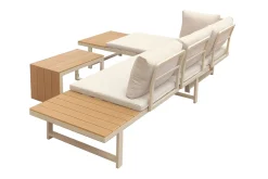 Lainelle 4-sits Soffgrupp för altan och terrass med beige dynor