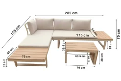 Lainelle 4-sits Soffgrupp för altan och terrass med beige dynor