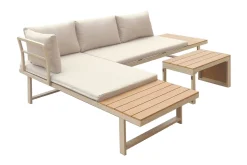 Lainelle 4-sits Soffgrupp för altan och terrass med beige dynor