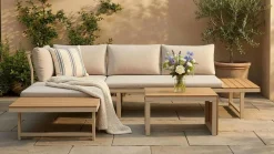 Lainelle 4-sits Soffgrupp för altan och terrass med beige dynor