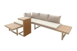 Lainelle 4-sits Soffgrupp för altan och terrass med beige dynor