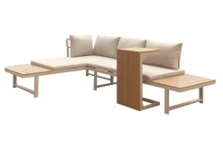 Lainelle 4-sits Soffgrupp för altan och terrass med beige dynor