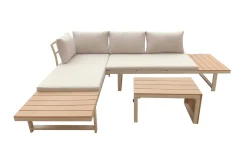 Lainelle 4-sits Soffgrupp för altan och terrass med beige dynor
