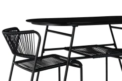 Lamborg Caféset 120 cm Oval + 2 Utestolar