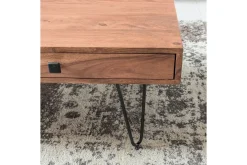 Langner Soffbord 60 cm med Förvaring 2 Lådor + Hyllor