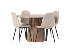 Lanzo Matgrupp 120 cm Rund med 4 Polar Stolar