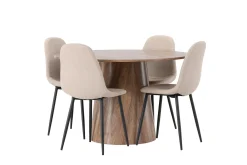 Lanzo Matgrupp 120 cm Rund med 4 Polar Stolar