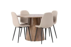Lanzo Matgrupp 120 cm Rund med 4 Polar Stolar