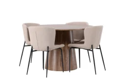 Lanzo Matgrupp 120 cm Rund med 4 Modesto Stolar